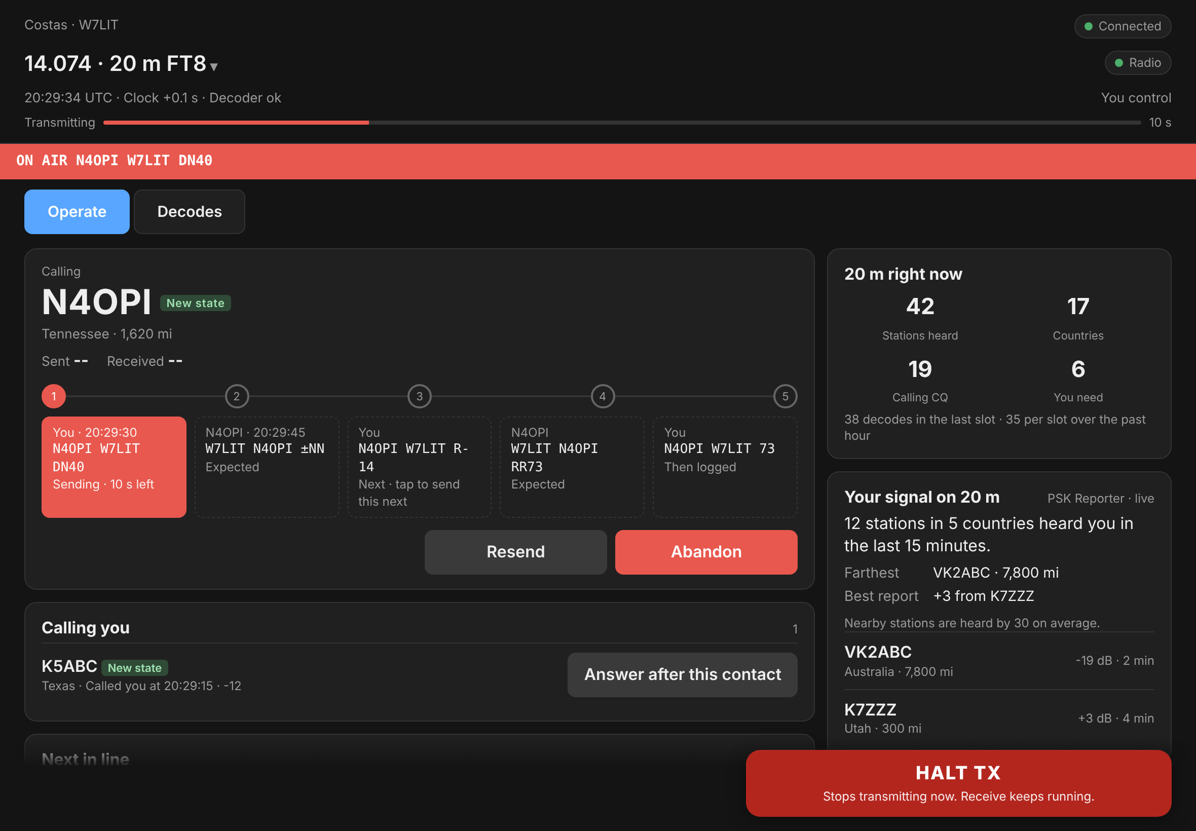 The tablet layout in landscape