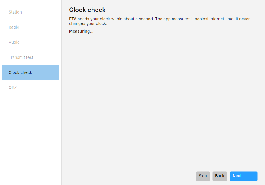 Setup step 5: Clock check