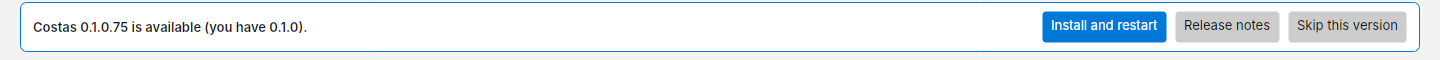 The update bar